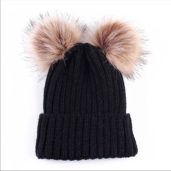 New Double Pom  Pom Knit Beanies - Picture 2 of 4